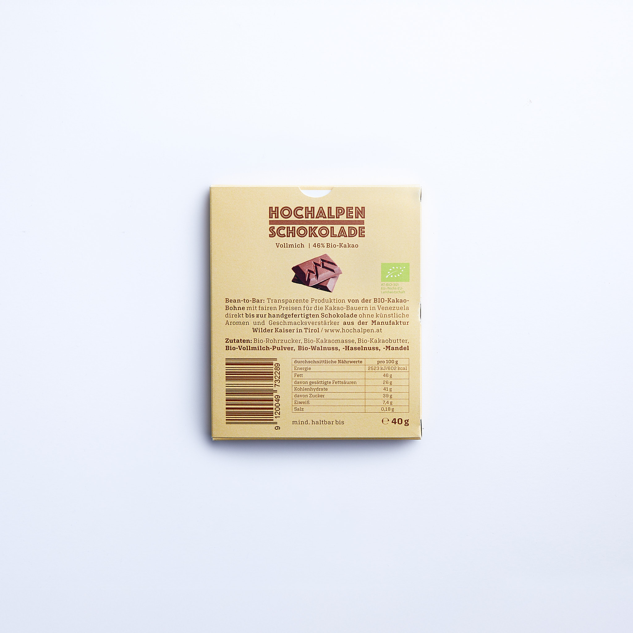 Hochalpen Schokolade Vollmilch-drei-Nuesse Verpackung Rueckseite